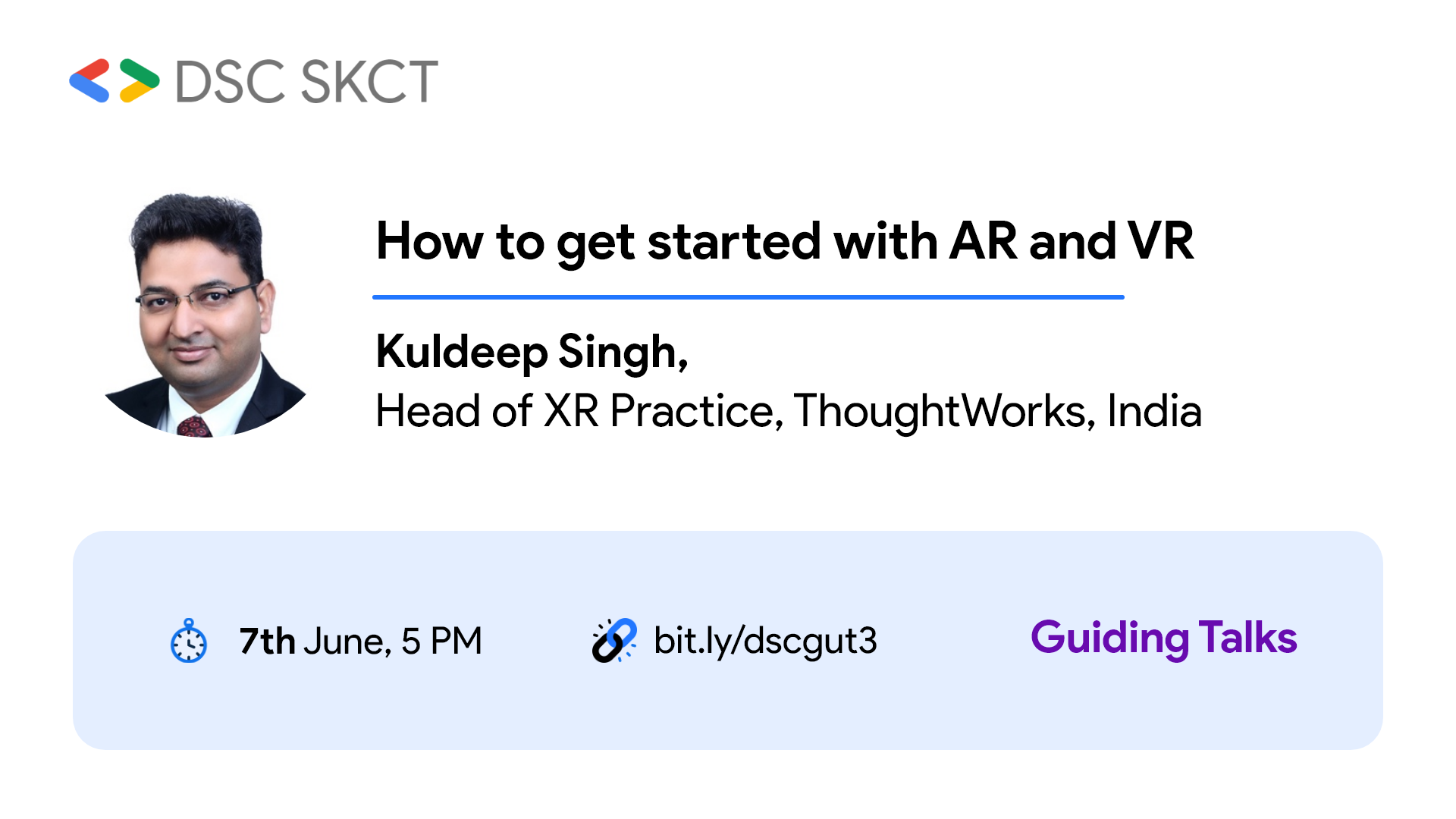 image from Speaker - Google DSC - How to get started with AR VR?