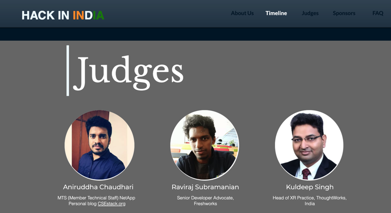 image from Judge - HackInIndia - Hackathon 2020